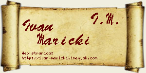 Ivan Maricki vizit kartica